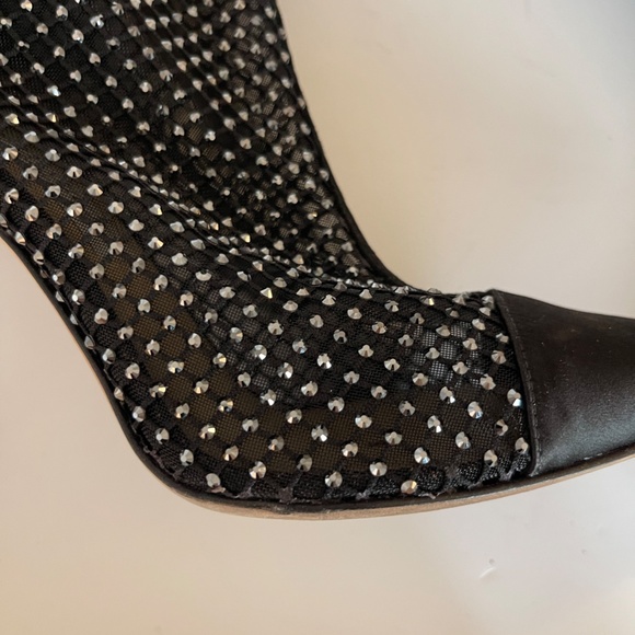 Jimmy Choo Crystal Embellished Mesh Boots - Picture 4 of 8